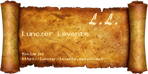 Lunczer Levente névjegykártya